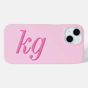 Moderne Elegante Roze Monogram Initiaal