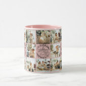 Moderne Elegante Roze Multi Photo Collage Keepsake Mok (Midden)