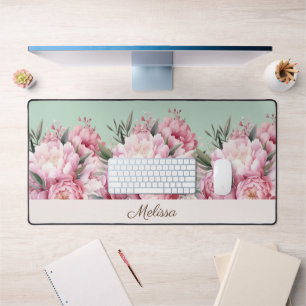 Moderne Elegante Roze Pioenrozen Bloemen Bureaumat