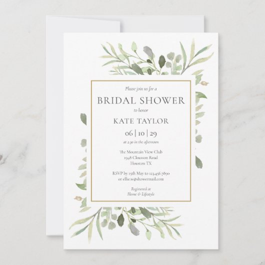 Moderne Elegante Roze Roze Groene Bruiloft Feest Kaart (Voorkant)