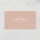 Moderne Elegante Roze Roze Script QR-code Visitekaartje (Voorkant)