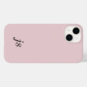 Moderne Elegante Roze Roze Zwart Monogram Initiale Case-Mate iPhone Case (Achterkant (horizontaal))