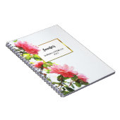 Moderne elegante roze rozen persoonlijk notitieboek (Rechterzijde)