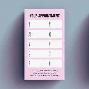 Moderne Elegante Roze Wit Zwart Salon Afsprakenkaartje