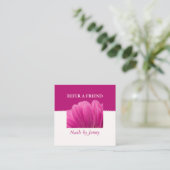 Moderne Elegante Roze Witte Bloemen Nail Artiest Aanbevelingskaartje (Staand voorkant)