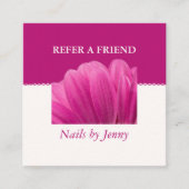 Moderne Elegante Roze Witte Bloemen Nail Artiest Aanbevelingskaartje (Voorkant)