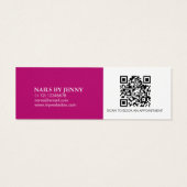 Moderne Elegante Roze Witte Bloemspijkers Korting Mini Visitekaartjes (Achterkant)