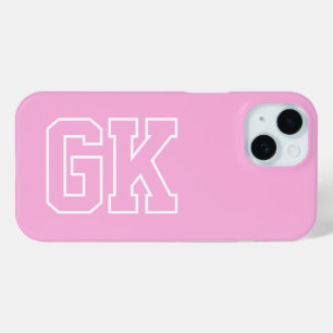 Moderne Elegante Roze Witte Monogram Eerste Letter