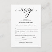 Moderne Elegante RSVP, Zwart Lettertype, Reageer Informatiekaartje (Voorkant)