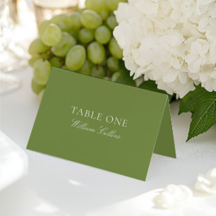 Moderne Elegante Saliegroene Trouwplaatskaart Kaart