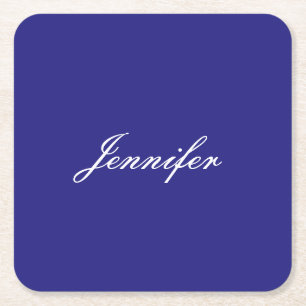 Moderne elegante Schattigee unieke diepblauwe kall Vierkante Kartonnen Onderzetter