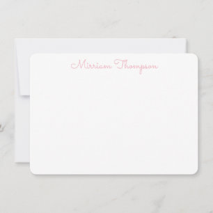 Moderne Elegante Schone Meisjesachtige Roze Naam Notitiekaartje