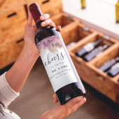 Moderne Elegante Schoonheid Roze Orchidee & Pampas Wijn Etiket