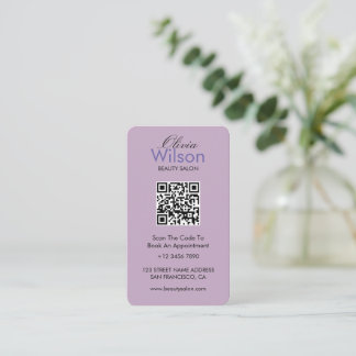 Moderne Elegante schoonheidssalon gemerkte QR-code Visitekaartje