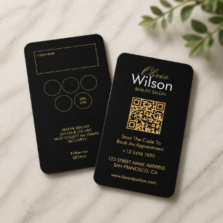 Moderne Elegante schoonheidssalon gemerkte QR-code Visitekaartje