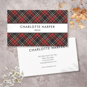 Moderne Elegante Schotse Plaid Patroon Visitekaartje