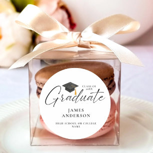 Moderne Elegante Script Afstudeerdesign Ronde Sticker
