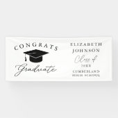 Moderne Elegante Script Afstuderen Spandoek (Horizontaal)