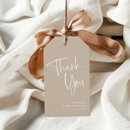 Moderne Elegante Script Bedankt  Cadeaulabel