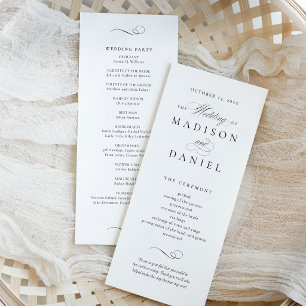 Moderne Elegante Script Bruiloft Programma