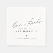 Moderne Elegante Script Bruiloftsshower 'Liefde +  Servet (Voorkant)