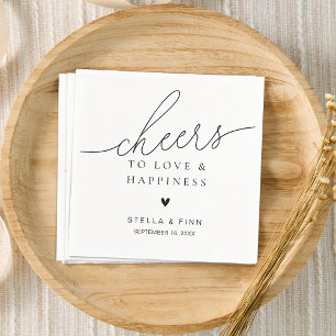 Moderne Elegante Script Bruiloftstoast Servet