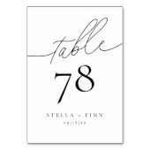 Moderne Elegante Script Chic Trouwtafel Nummer Kaart (Voorkant)