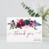 Moderne Elegante Script Eenvoudig Uniek Bloemend T Bedankkaart (Staand voorkant)