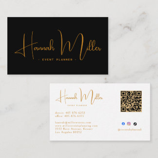 Moderne Elegante Script Evenement QR Code Zakelijk Visitekaartje