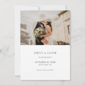 Moderne Elegante Script Foto Bruiloft Save the Dat Date (Achterkant)