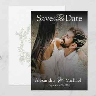 Moderne Elegante Script Foto Overlay Save The Date