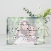 Moderne elegante script foto trouwfoto kaart (Staand voorkant)