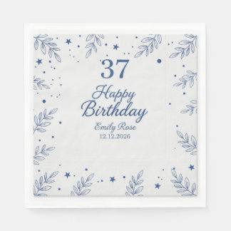 Moderne Elegante Script Gelukkige Verjaardag Custo Servet