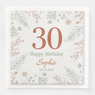 Moderne Elegante Script Gelukkige Verjaardag Custo Servet