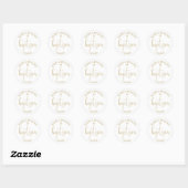 Moderne Elegante Script Gouden Doop Ronde Sticker (Vel)