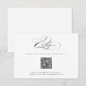 Moderne Elegante Script Klassieke QR-code Trouw-RS RSVP Kaartje (Voorkant / Achterkant)