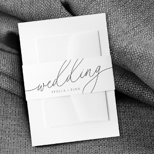 Moderne Elegante Script Minimalistische Trouwdag Uitnodigingen Wikkel