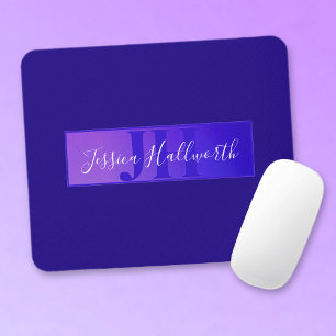 Moderne Elegante Script Naam & Monogram Ombre Paar Muismat