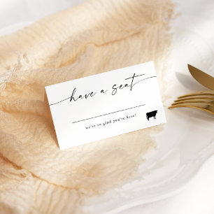 Moderne Elegante Script Plaatskaart Runderoptie
