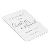 Moderne Elegante Script Trouwkaart Save the Date Magneet (Rechterzijde)