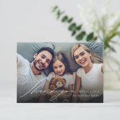 Moderne, elegante scriptfoto bedankt u (Staand voorkant)