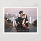 Moderne, elegante scriptfoto-verschuiving briefkaart (Voorkant)