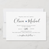 Moderne, elegante scriptfotobruiloft kaart (Achterkant)