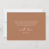Moderne Elegante Scriptie Bruiloft Bedankkaart (Achterkant)