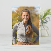 Moderne Elegante Scriptie Foto Afstuderen Aankondiging (Staand voorkant)