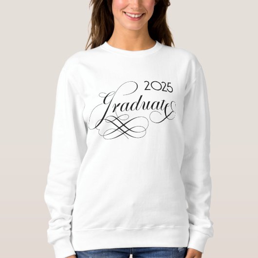Moderne elegante scriptklasse van 2025 Afstuderen Trui (Voorkant)
