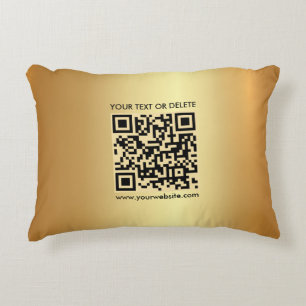 Moderne Elegante Sjabloon Aangepaste QR Code Glam  Accent Kussen