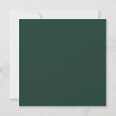 Moderne Elegante Smaragdgroene en Witte Bruiloft  Kaart (Achterkant)