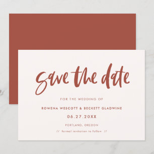 Moderne, elegante sneeuwroze, sla de datum op save the date