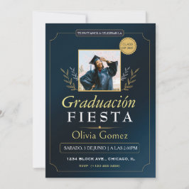 Moderne elegante Spaanse afgestudeerden uitnodigin Kaart